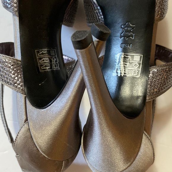 Moda Spana gray sequin sparkle sandals  high heel size 8 1/2M cocktail formal 🌹 - Picture 8 of 10